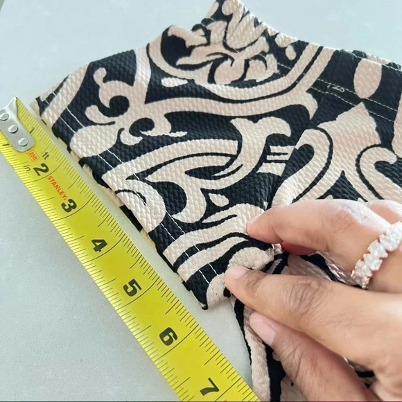 Revamped Waffled Printed Shoulder Y2K Dress Black Cream Dress  Size XL - Picture 9 of 11